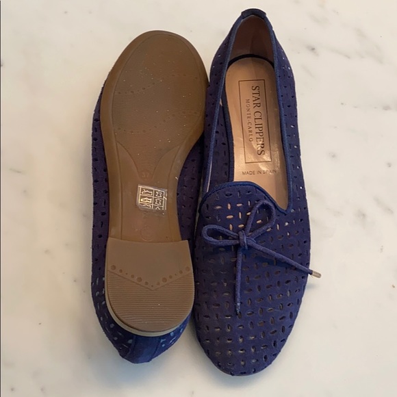 Brand New Indigo Blue Laser Cut Suade Loafer - Picture 3 of 3